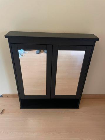 Spiegelkast met 2 deuren, zwart, 97,5x16x83 cm beschikbaar voor biedingen
