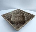 2 vierkante mandjes in zeegras, Ophalen of Verzenden, Mand