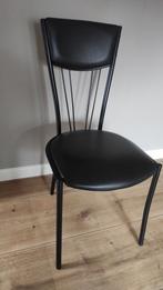 3 stoelen in zwart leder, Zo goed als nieuw, Zwart, Ophalen