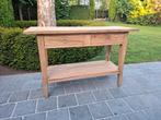 Sidetable uit massieve teak. Geluchtgomd., Ophalen of Verzenden, Zo goed als nieuw