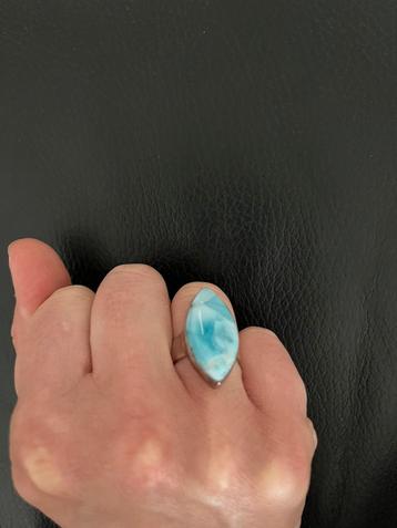Larimar ring 17,75 mt, Enlèvement, Comme neuf
