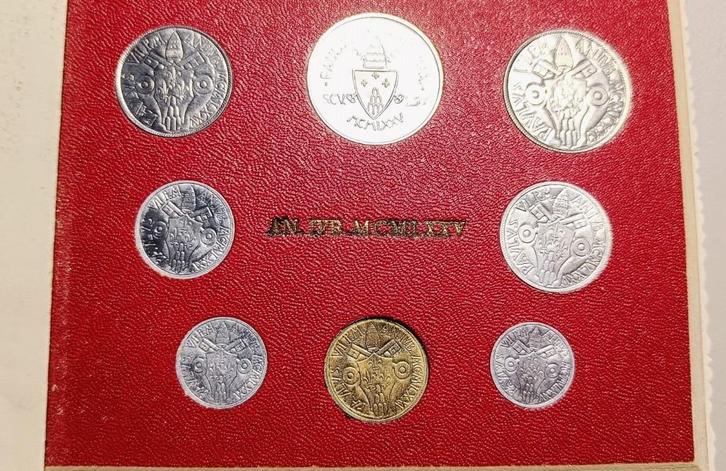 Vatican City 8 Coin Mint Set 1975, Postzegels en Munten, Munten | Europa | Niet-Euromunten, Setje, Italië, Ophalen