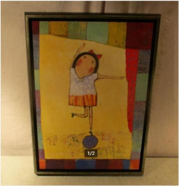 Prachtige Moderne Artprint 'Kind met Bal' - 55x40 beschikbaar voor biedingen