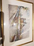 AQUAREL NOTRE DAME DE PARIS AAN DE SEINE, Ophalen of Verzenden