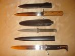 Lot de 2 Couteaux Militaires et une Baïonnette avec Etuis, Verzamelen, Militaria | Tweede Wereldoorlog, Ophalen of Verzenden, Overige soorten