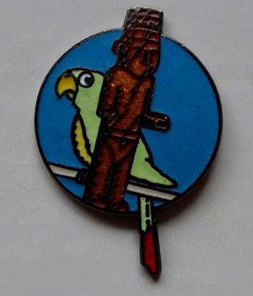 Tintin pin's perroquet et fétiche Corner Coinderoux