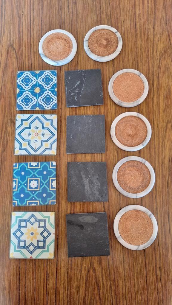 Ensemble de 6 sous-verres en marbre ou 4 sous-verres en verr, Maison & Meubles, Accessoires pour la Maison | Sous-verres & Sous-plats