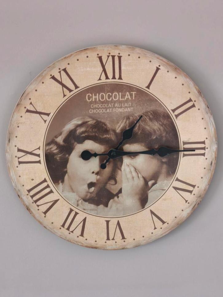 Horloge murale rétro style vintage Chocolat, Huis en Inrichting, Woonaccessoires | Klokken, Wandklok, Ophalen