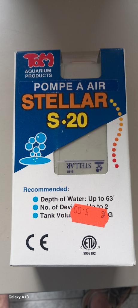 Tom stellar lucht pomp s.20, Dieren en Toebehoren, Vissen | Aquaria en Toebehoren, Nieuw, Overige typen, Ophalen of Verzenden