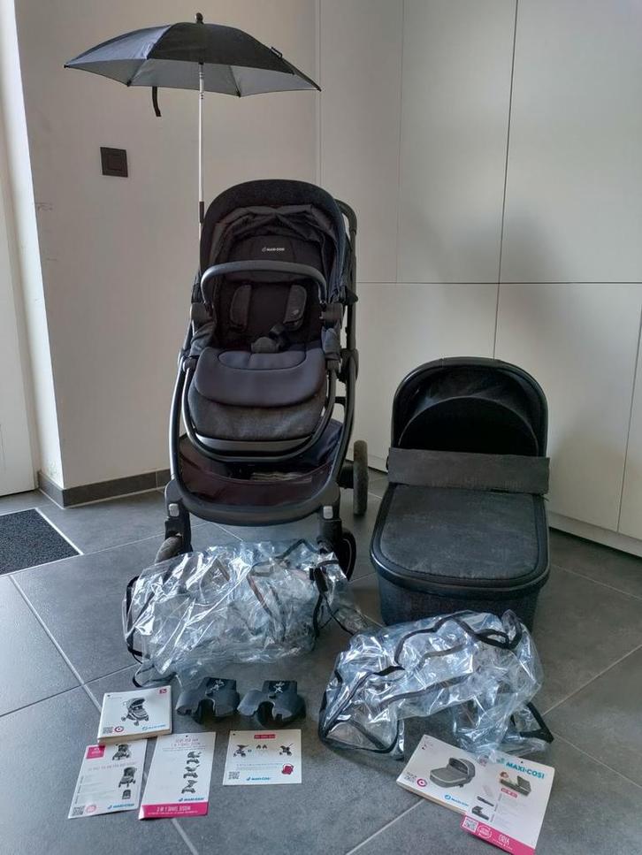 Wandelwagen met draagmand en accessoires, Kinderen en Baby's, Kinderwagens en Combinaties, Zo goed als nieuw, Ophalen