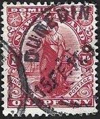 1 Postzegel Nieuw-Zeeland 1909  Zealandia, Enlèvement ou Envoi, Affranchi