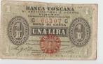 Billet Italie 1 Lira, Banca Toscana - Série GG- 1870, Envoi, Italie, Billets en vrac