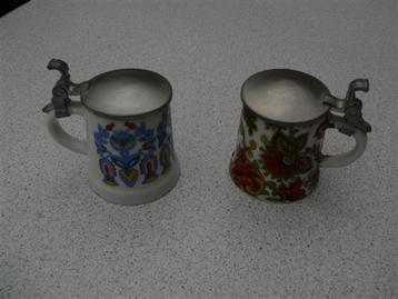 2 retro stenen potjes met deksel, Enlèvement ou Envoi