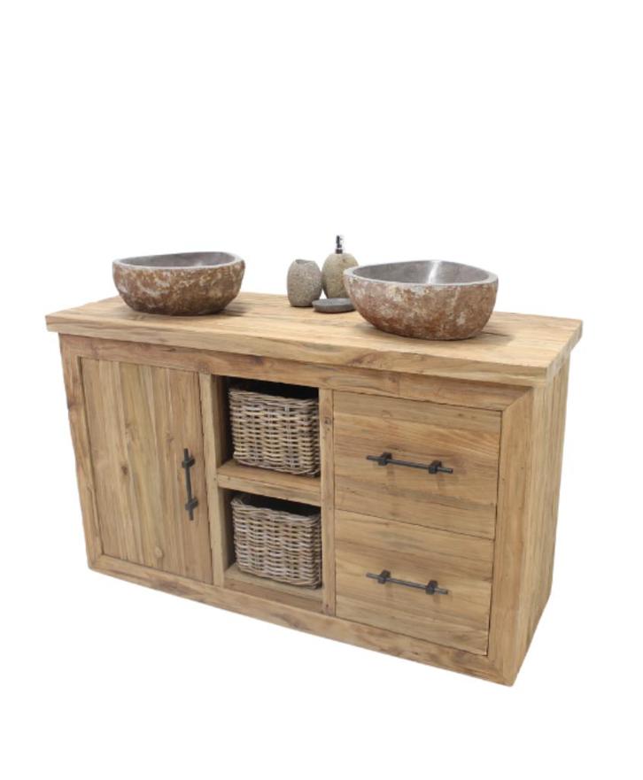 badkamermeubel landelijk model 120 of 145 breed, Huis en Inrichting, Badkamer | Badkamermeubels, Nieuw, Wastafelkast, Minder dan 100 cm