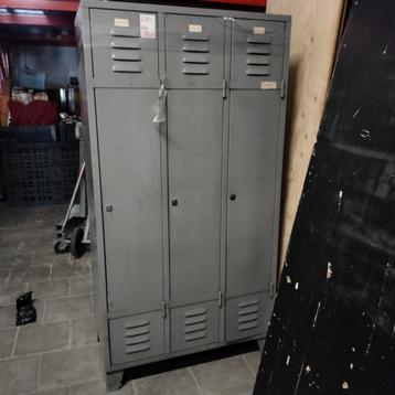 Driedelige vintage lockerkast, Huis en Inrichting, Kasten | Lockerkasten, Ophalen, Gebruikt