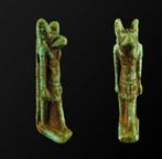 Oud-Egyptisch Faience amulet van de jakhalsgod Anubis, Antiek en Kunst, Ophalen of Verzenden