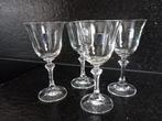 4 kristallen wijnglazen, Ophalen, Gebruikt