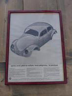 Kader met oude reclame VW kever, Verzamelen, Merken en Reclamevoorwerpen, Ophalen of Verzenden