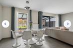 Marmer tafel met 6 stoelen, Huis en Inrichting, Ophalen, Gebruikt, 100 tot 150 cm, 200 cm of meer