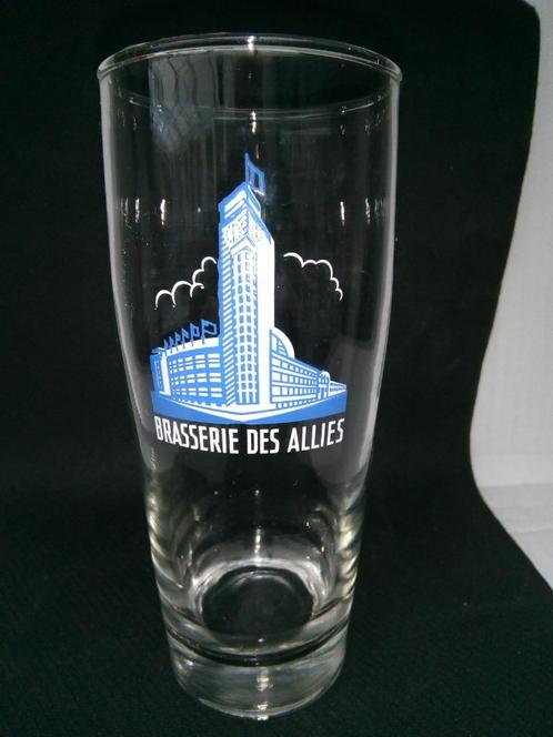 Ancien verre BRASSERIE DES ALLIES de Marchienne au Pont, Collections, Marques de bière, Comme neuf, Verre ou Verres, Autres marques