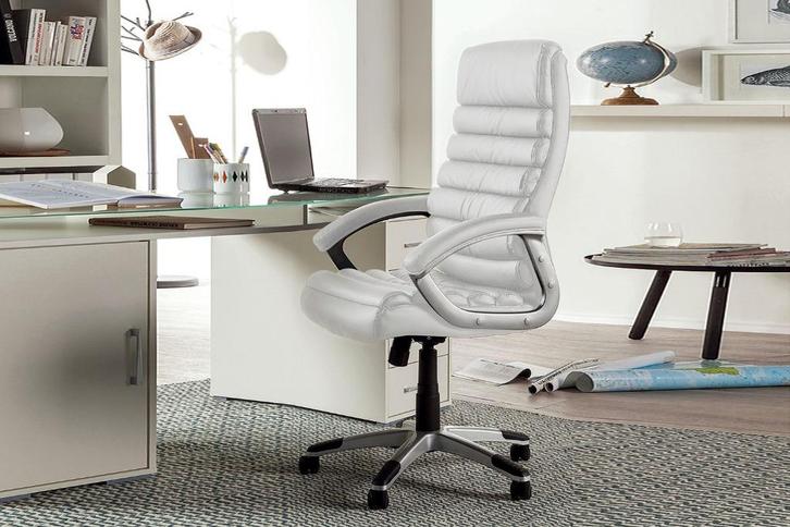 QC Bureaustoelen NIEUW wit kleur Lederlook +Gratis Levering, Huis en Inrichting, Bureaustoelen, Nieuw, Wit, Ophalen