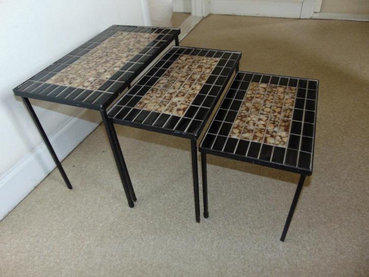 Retro mozaiek tafeltjes, Verzamelen, Retro, Huis en Inrichting, Ophalen of Verzenden