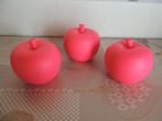Décorations - Lot de 3 pommes roses mat, Enlèvement