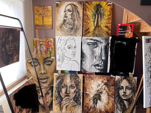 Moderne originele kunst bij Mk Art, Antiek en Kunst, Kunst | Schilderijen | Modern, Ophalen of Verzenden