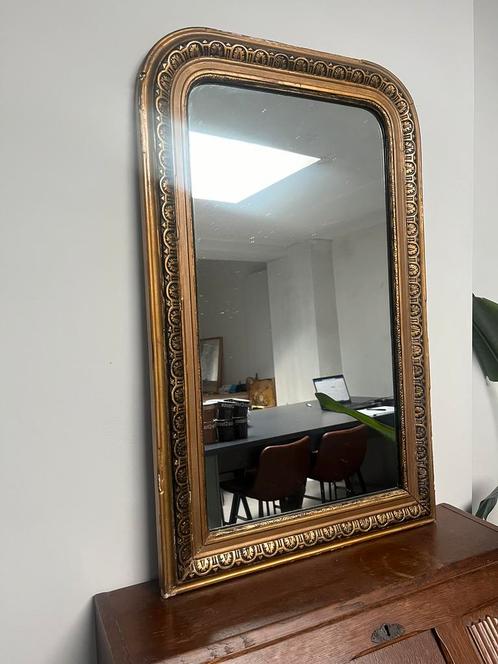 Oude Spiegel met gouden rand, Antiquités & Art, Antiquités | Miroirs, Enlèvement ou Envoi