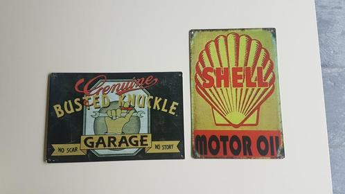 vintage reclamebord pancarte : Shell, garage. mancave, Verzamelen, Merken en Reclamevoorwerpen, Zo goed als nieuw, Reclamebord