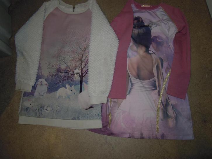 Someone kleedjes Mt 128 konijnenprint en ballerina, Kinderen en Baby's, Kinderkleding | Maat 128, Ophalen of Verzenden