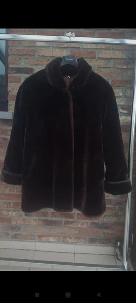 Warme donkerbruine nepbontjas T: 40 (L), Kleding | Dames, Jassen | Winter, Nieuw, Bruin, Ophalen of Verzenden