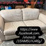 Superbe canapé cuir beige clair à vendre 250€. Livraison pos, Maison & Meubles, Canapés | Salons, Enlèvement, Comme neuf, Cuir