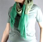 Groene sjaal met bloemenmotief van Veritas, Kleding | Dames, Verzenden, Sjaal
