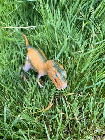 3 speelgoeddieren, leeuwin, dino, salamander beschikbaar voor biedingen