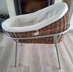 Rotan wieg met matrasje, bekleding en inklapbare staander, Ophalen, Zo goed als nieuw