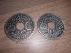 Lot 2 onder 2 blokken metalen munt 25 cent ct, Postzegels en Munten, Ophalen of Verzenden