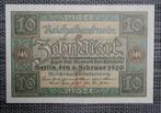 Bankbiljet 10 Mark Duitsland 1920 UNC, Postzegels en Munten, Bankbiljetten | Europa | Eurobiljetten, Ophalen of Verzenden, Duitsland
