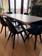 Eettafel beton look 140 x 90 cm, Huis en Inrichting, Tafels | Eettafels, Ophalen, 100 tot 150 cm, 50 tot 100 cm, Zo goed als nieuw