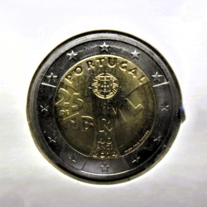 2 euro Portugal 2014 40 jaar revolutie 25 april., Postzegels en Munten, Munten | Europa | Euromunten, Losse munt, 2 euro, Portugal