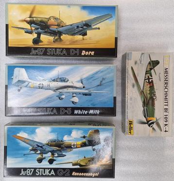 Heller Bf109 + Fujimi Stuka trio 1/72, Enlèvement ou Envoi, Comme neuf, 1:72 à 1:144, Heller