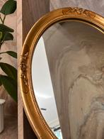 Ovalen spiegel in gouden kader, Antiek en Kunst, Antiek | Spiegels, Ophalen, Ovaal, Minder dan 50 cm, Minder dan 100 cm