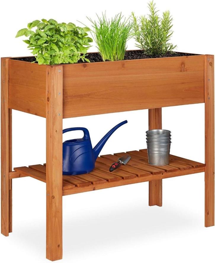 Jardinière en bois "plantes aromatiques", Tuin en Terras, Bloembakken en Plantenbakken, Zo goed als nieuw, Hout, Balkon, Tuin