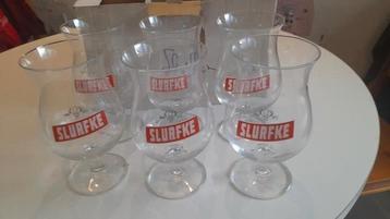 6 verres de Slurfke 33 cl à l'état neuf, jamais utilisés 