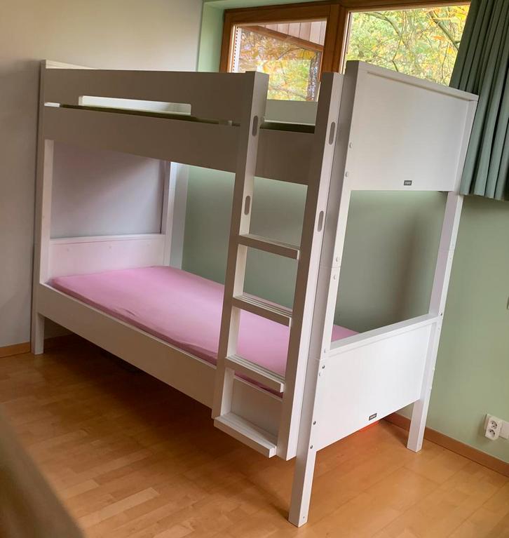 Stapelbed Bopita met rechte trap Combiflex wit, Kinderen en Baby's, Kinderkamer | Stapelbedden en Hoogslapers, Zo goed als nieuw