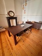 Eettafel 6-8p + dressoir hout walnoot, Huis en Inrichting, Tafels | Eettafels, Ophalen, Eikenhout, 200 cm of meer, 50 tot 100 cm