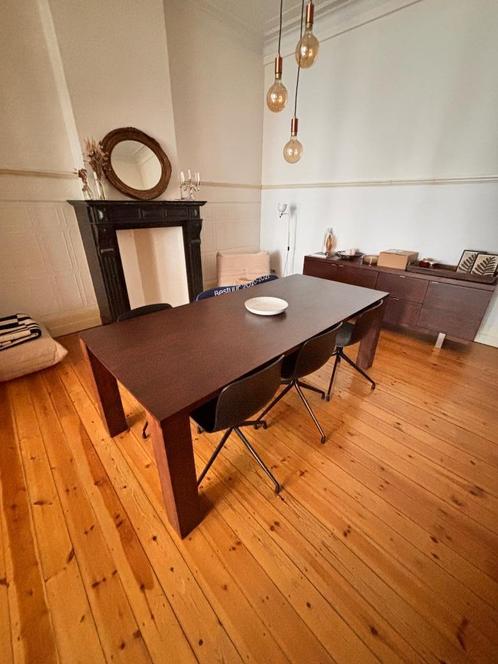 Eettafel 6-8p + dressoir hout walnoot, Huis en Inrichting, Tafels | Eettafels, Zo goed als nieuw, 50 tot 100 cm, 200 cm of meer