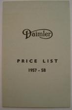 Daimler Price List 1957-58 Brochure Catalogue Prospekt, Verzenden, Zo goed als nieuw, Overige merken