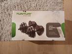 Vinyl gewichten 28kg + halters (Tunturi), Sport en Fitness, Fitnessmaterialen, Ophalen, Zo goed als nieuw, Buik, Halterset