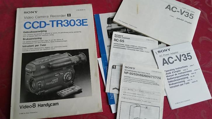 volledige documentatie voor de Sony CCD TR303E-camcorder, Audio, Tv en Foto, Videocamera's Analoog, Overige typen, 8mm, Ophalen of Verzenden